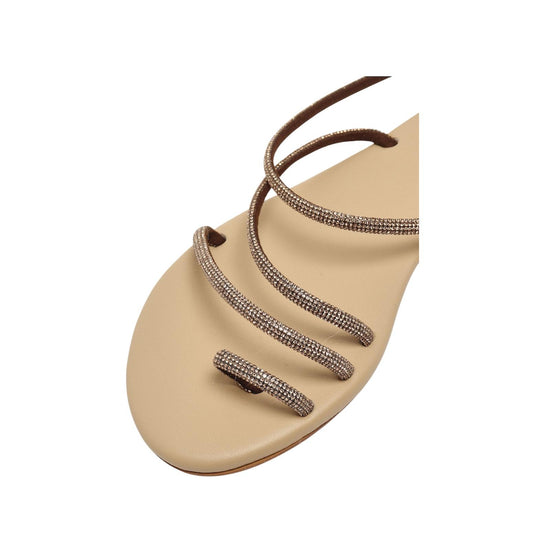 Flat Ring Sandals con strass beige RING001 00835L MC2 SAINT BARTH 