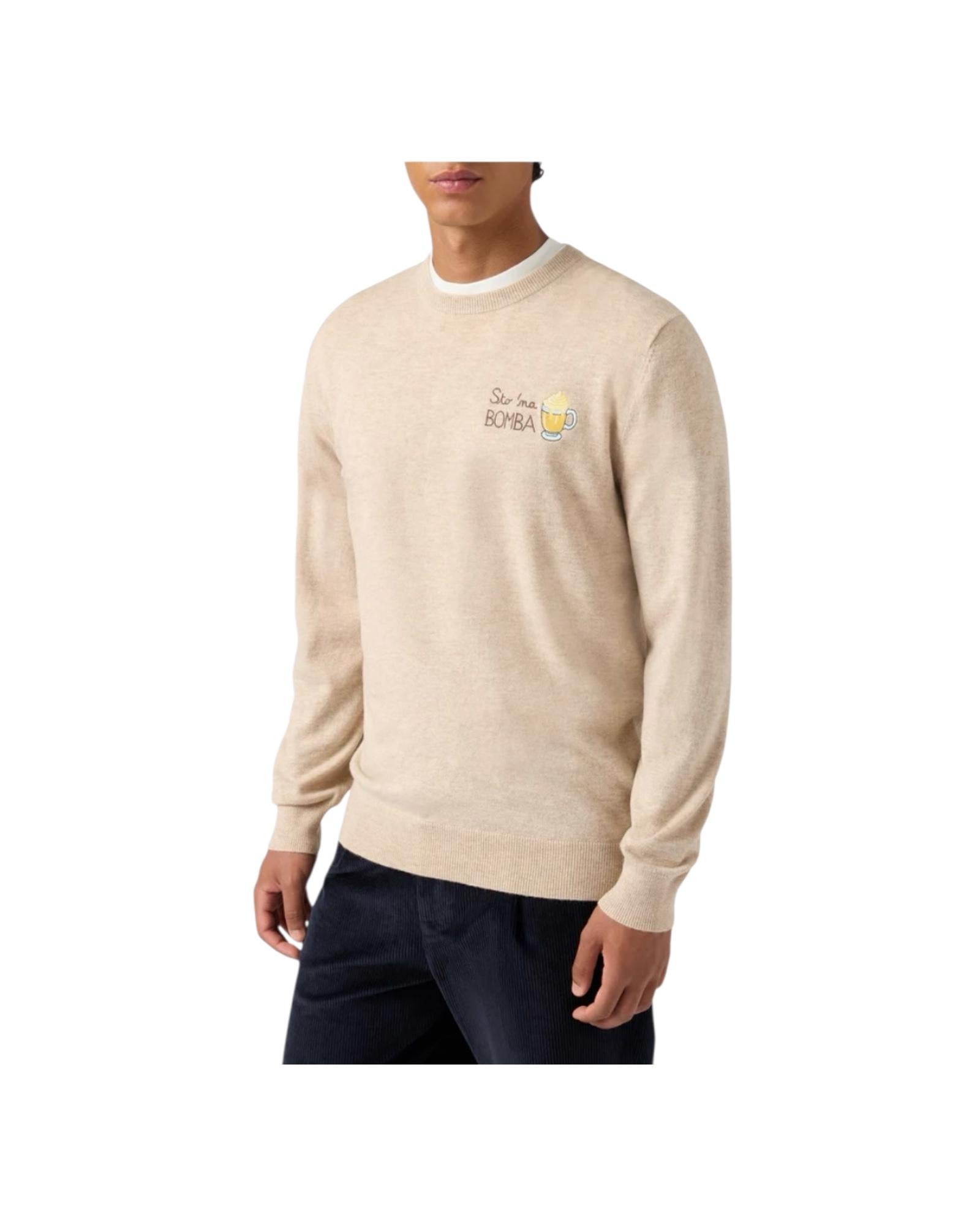 Maglione girocollo con ricamo Sto na bomba HER0024 03499I MC2 SAINT BARTH 