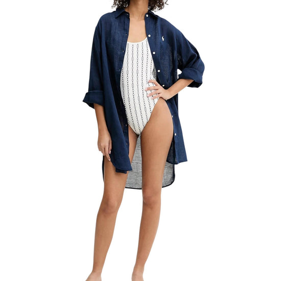 Camicione in cotone e lino Navy 21564377 NAVY RALPH LAUREN 