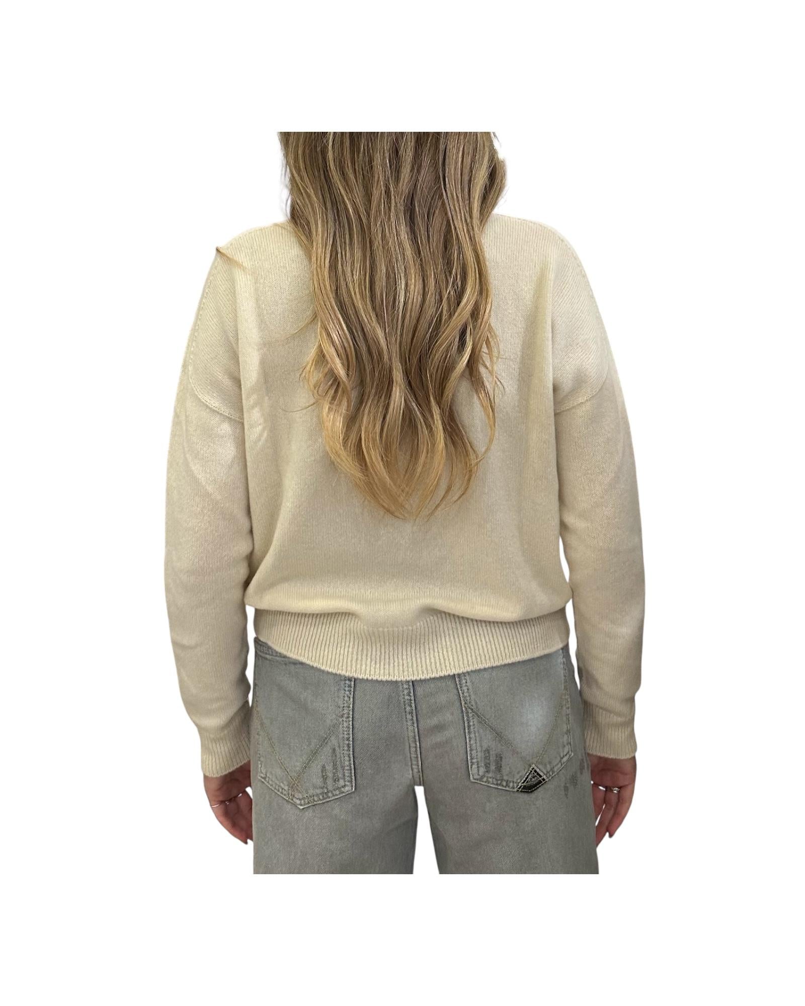 Maglione collo alto in cashmere Crema 85882 101 RETOIS 