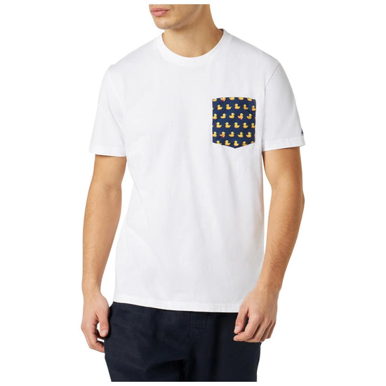 T-Shirt in cotone con taschino stampa papere BLA0001 03568L MC2 SAINT BARTH 
