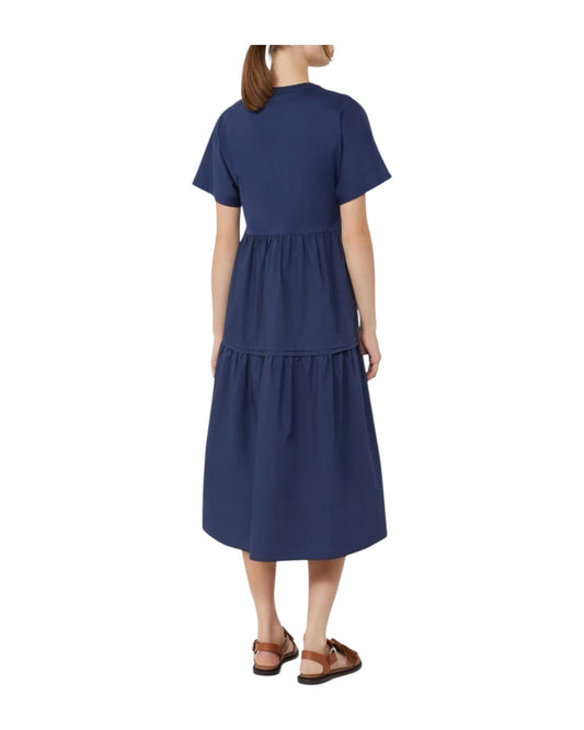 Abito a balze in jersey di cotone Blu CAPSULA 005 MAX MARA WEEKEND 