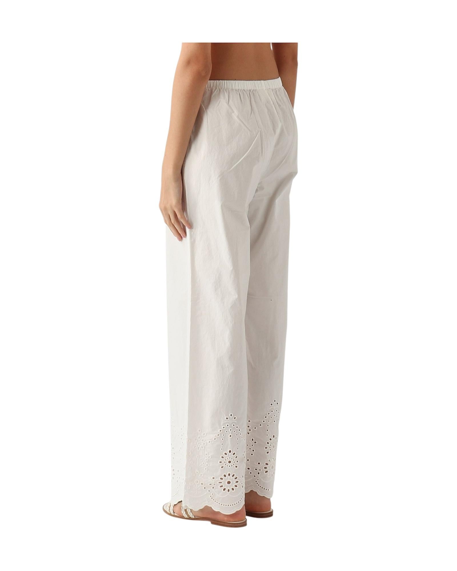 Pantaloni in cotone Sangallo Bianco IEN0002 01315L MC2 SAINT BARTH 