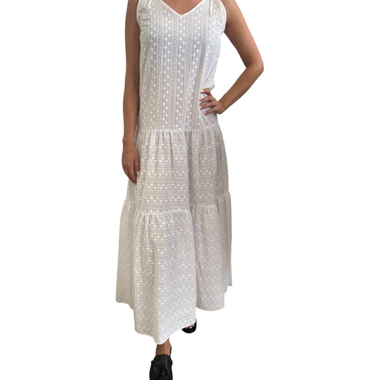 Vestito Pizzo san gallo Bianco D726 MARTINA 1 MISS BASTONCINO 