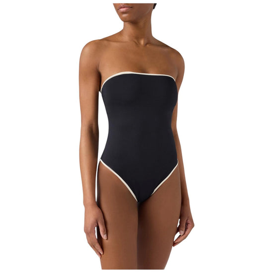 Costume intero a fascia Nero con dettagli a contrasto KHR0002 00174L MC2 SAINT BARTH 