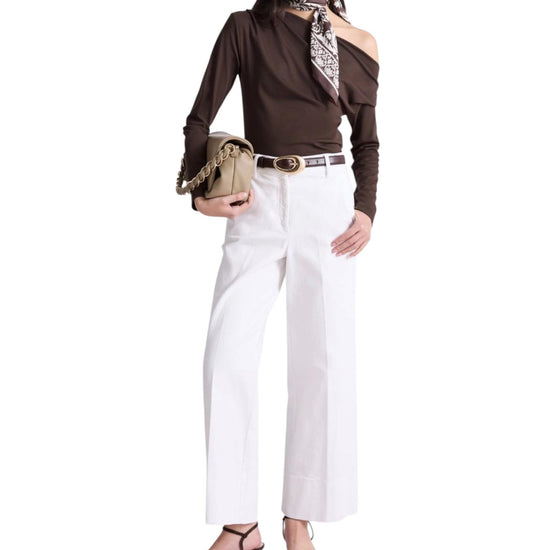T-shirt con scollo asimmetrico Cioccolato UNNO 002 MARELLA 