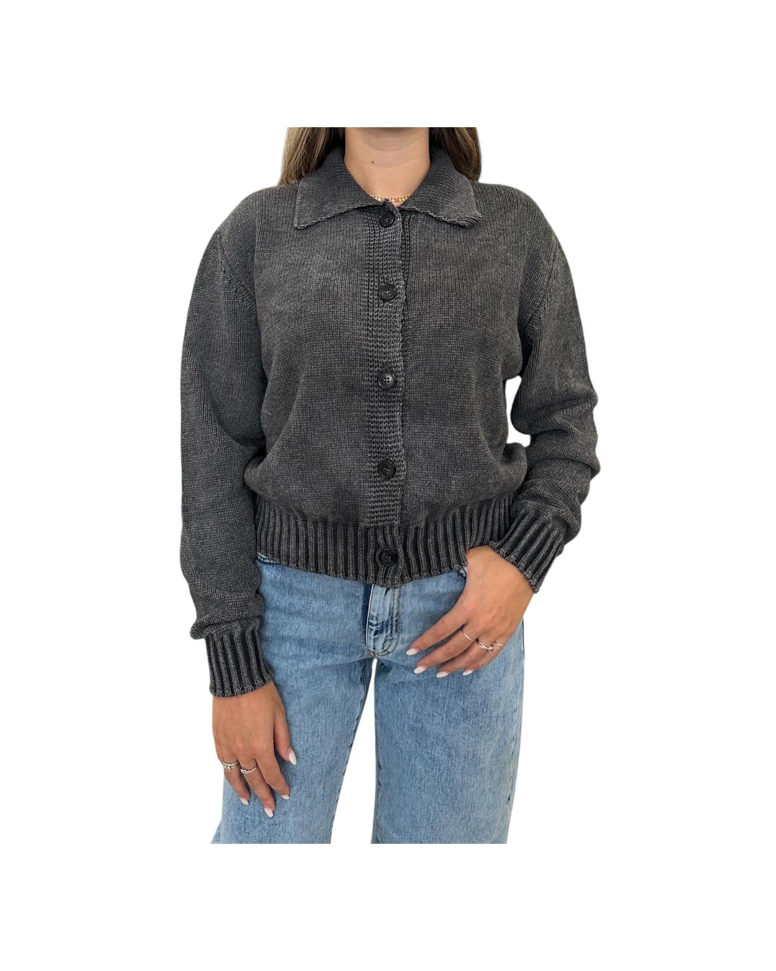 Maglione con bottoni Ardesia C33 843 116 Floor 