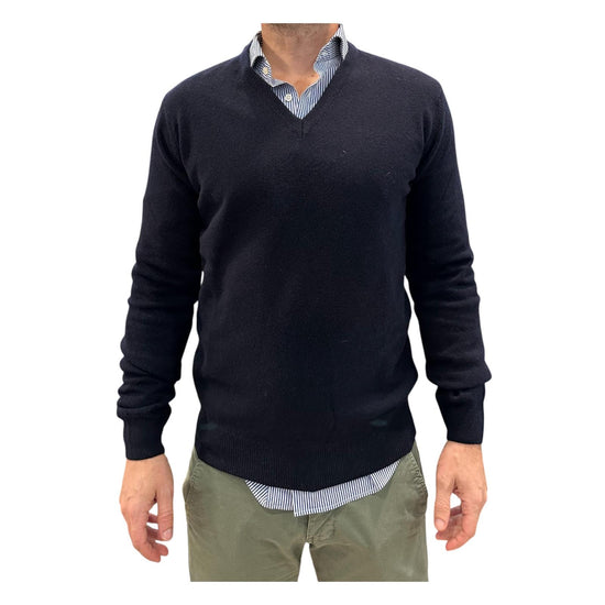 Maglione scollo a V Blu 15056 108 RETOIS 