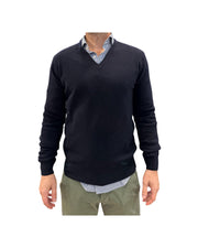 Maglione scollo a V Blu