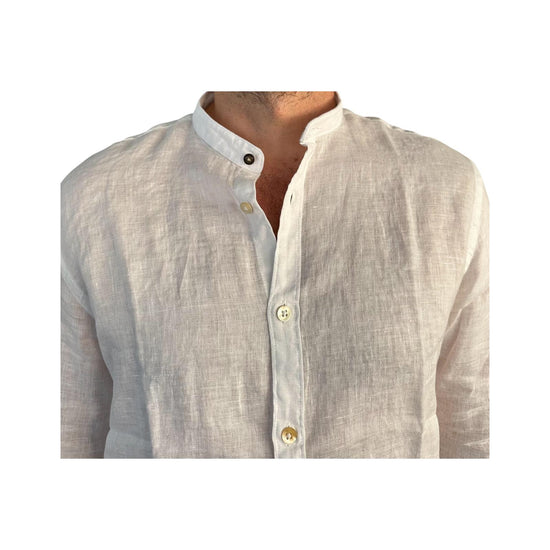 Camicia uomo in lino White AU25S06CA LINEN YD WHITE ALLEY DOCKS 