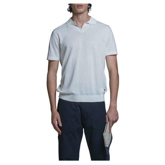 Polo skipper in cotone Crepe White CLARK CRPC24 IMPURE 