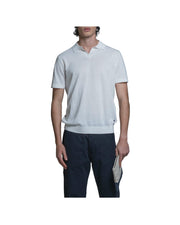 Polo skipper in cotone Crepe White