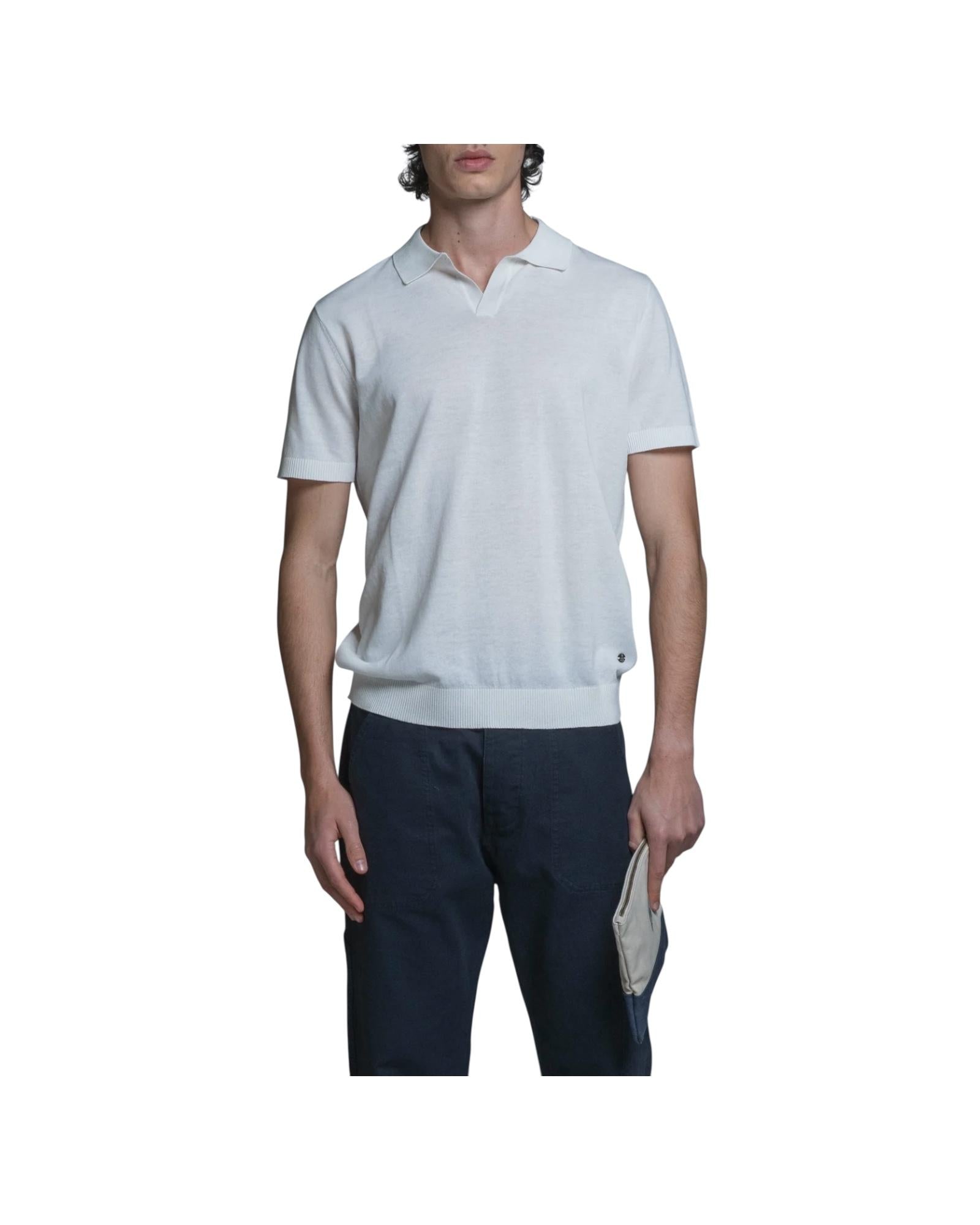 Polo skipper in cotone Crepe White CLARK CRPC24 IMPURE 