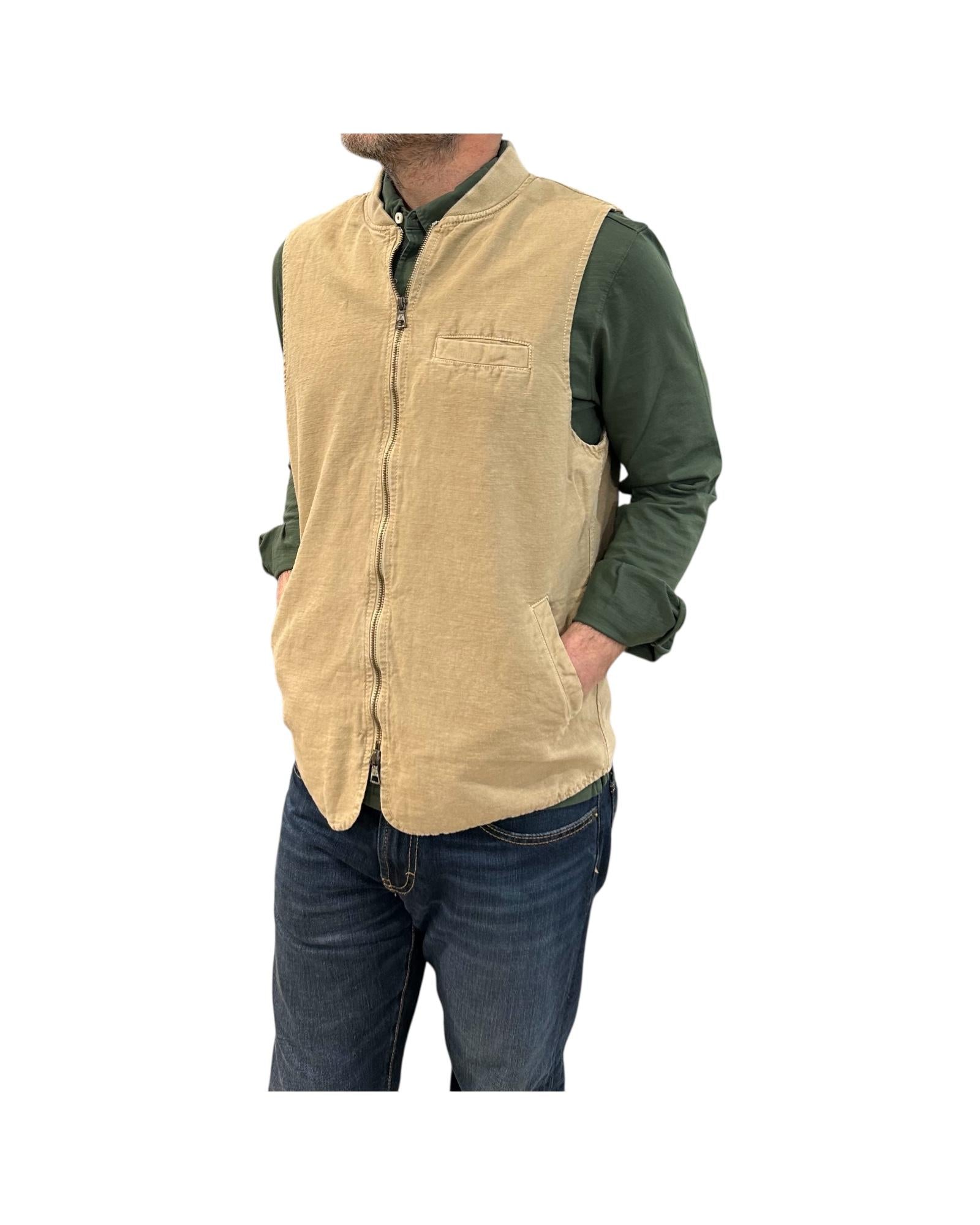 Gilet misto lino Moka 6511 MOKA BL'KER 