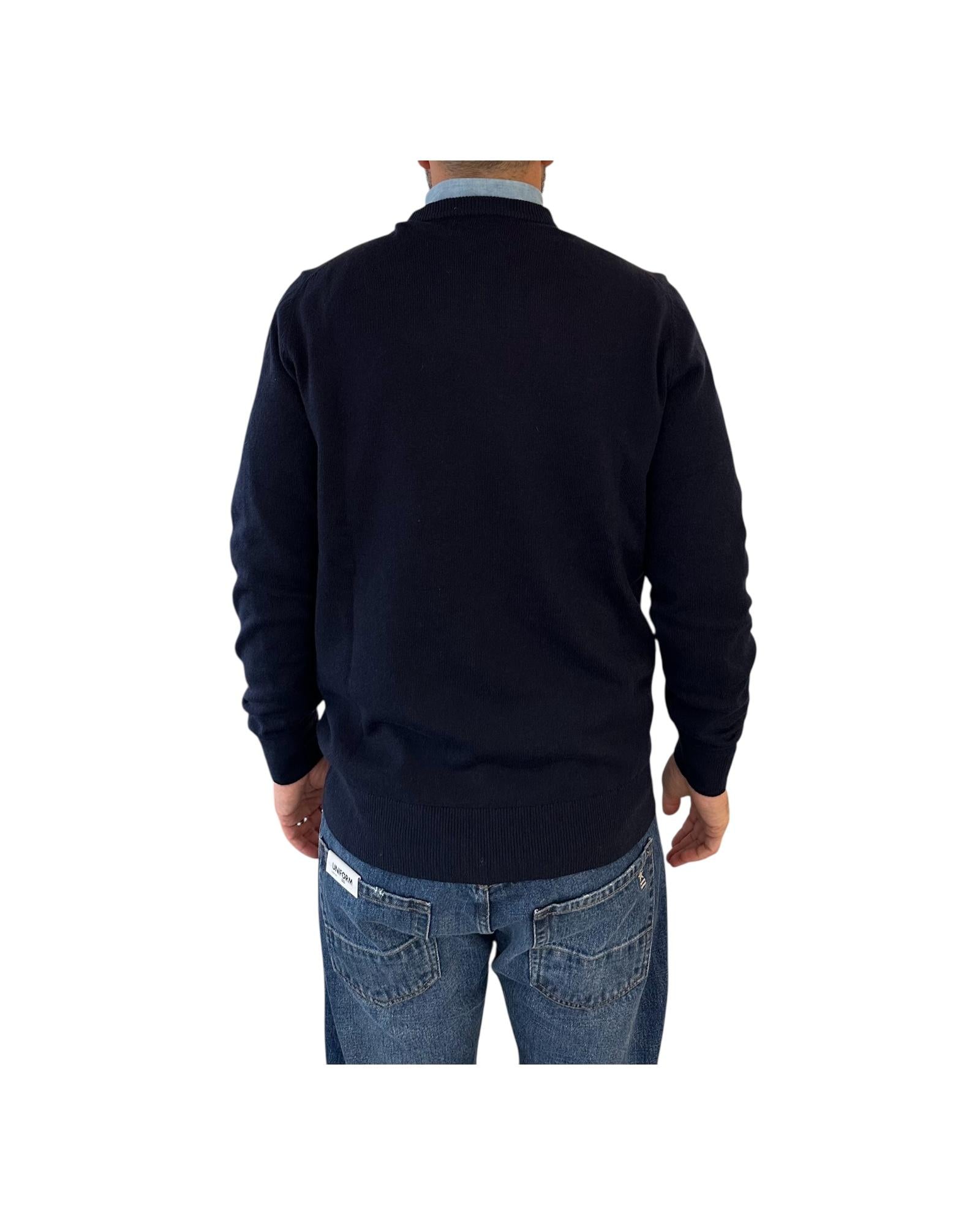 Maglione a girocollo con ricamo Sole, wishy e sei in pole position Blu HER0024 03392I MC2 SAINT BARTH