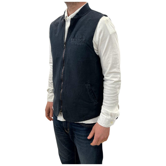 Gilet misto lino Navy 6511 NAVY BL'KER 