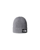 Berretto con risvolto e logo box TNF Medium grey