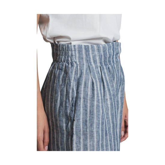 Short in lino a righe Blu MAYA LNSC65 IMPURE 