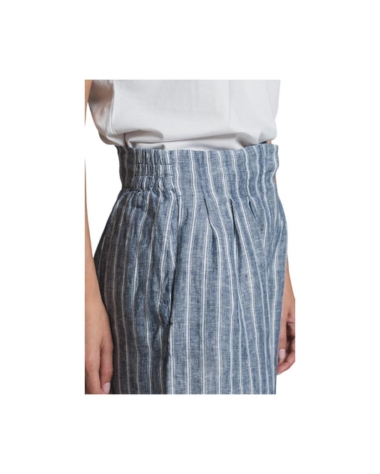 Short in lino a righe Blu MAYA LNSC65 IMPURE 