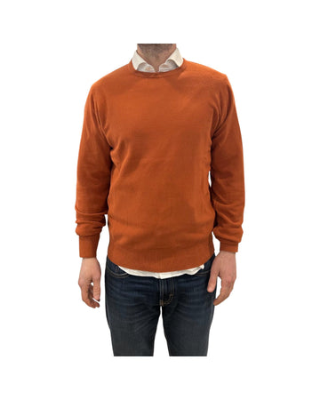 Maglia in cotone a nido d'ape Mattone GIROCOLLO NIDO DAPE MATTONE RE.VI.VAL 