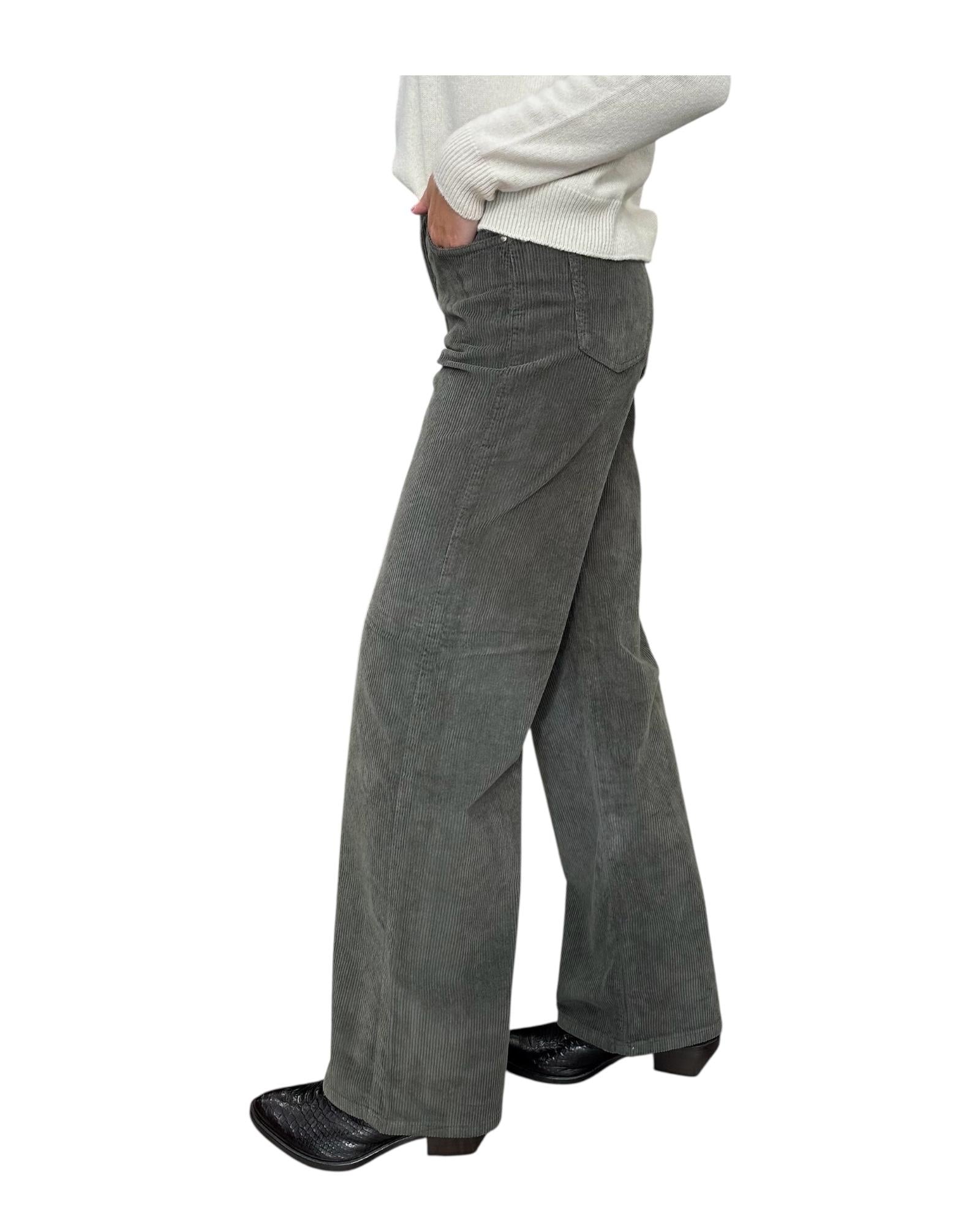 Pantalone Selene Palazzo in velluto Militare SELENE 10 MILITARE God save denim