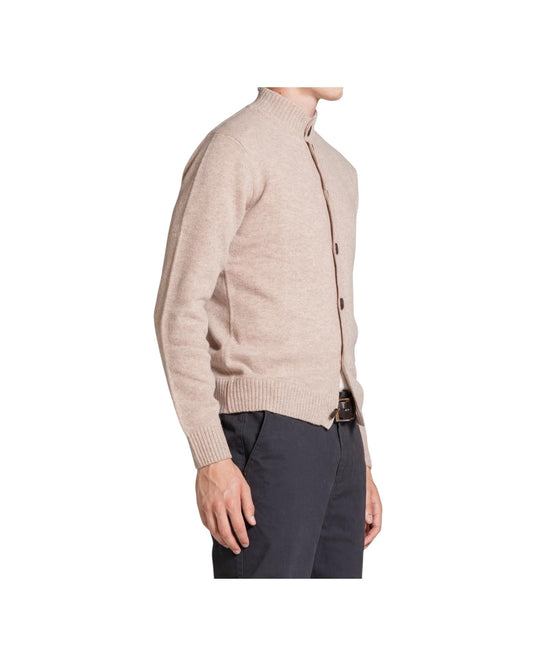 Cardigan Chase in lana Beige CHASE WN8C92 IMPURE 