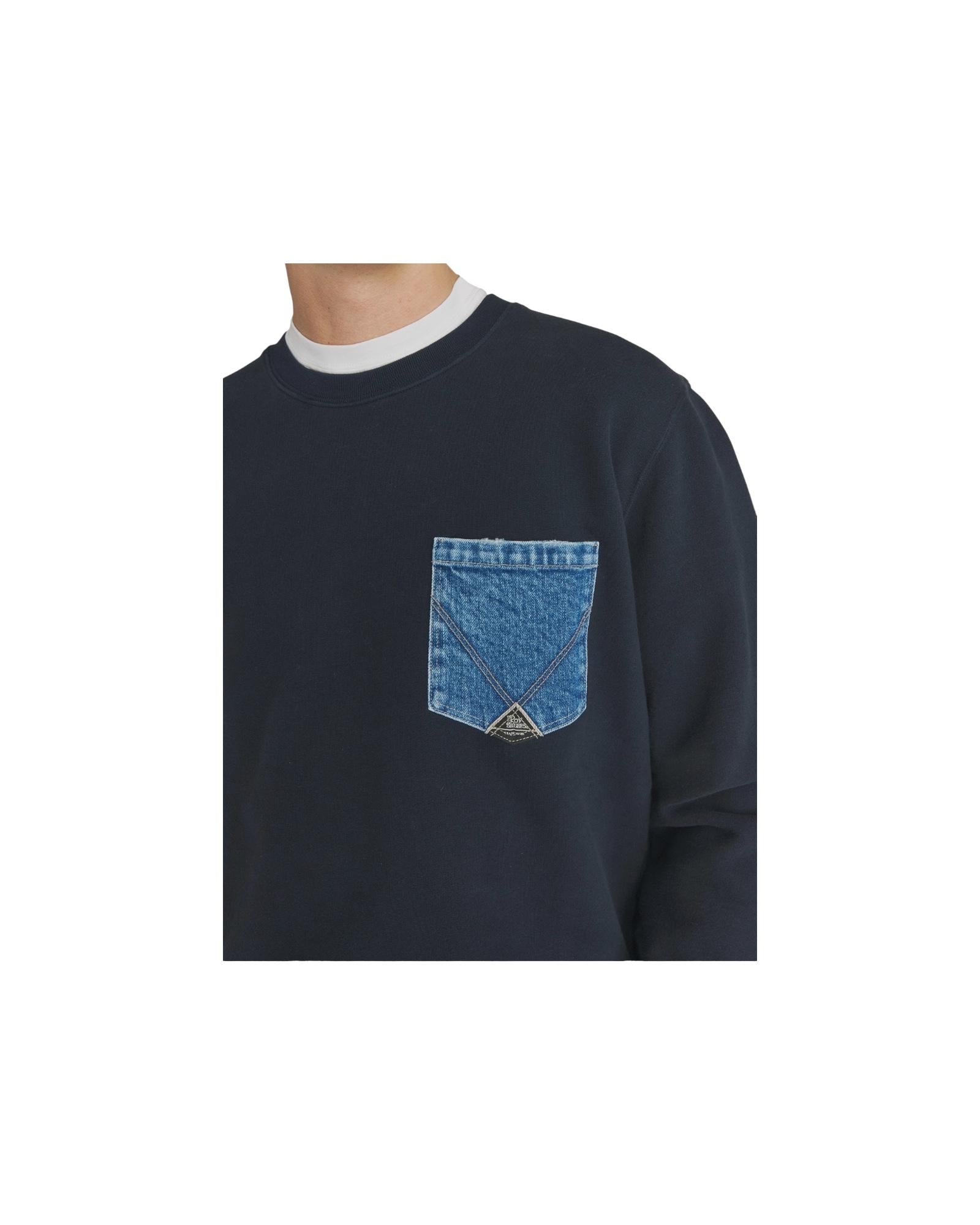 Felpa girocollo pocket Blu navy RRU90098CN67XXXX C0048 ROY ROGER'S 