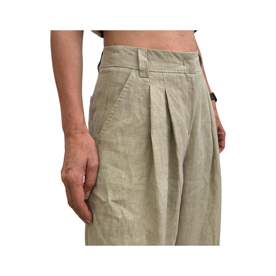 Pantalone in lino Wide leg beige ZAMA 002 MARELLA 