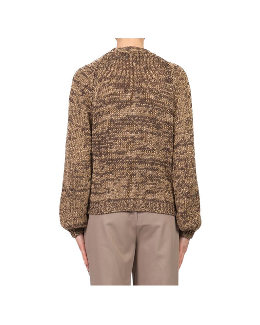 Cardigan con bottone gioiello Cioccolato JIT Q008 232 HAVEONE 