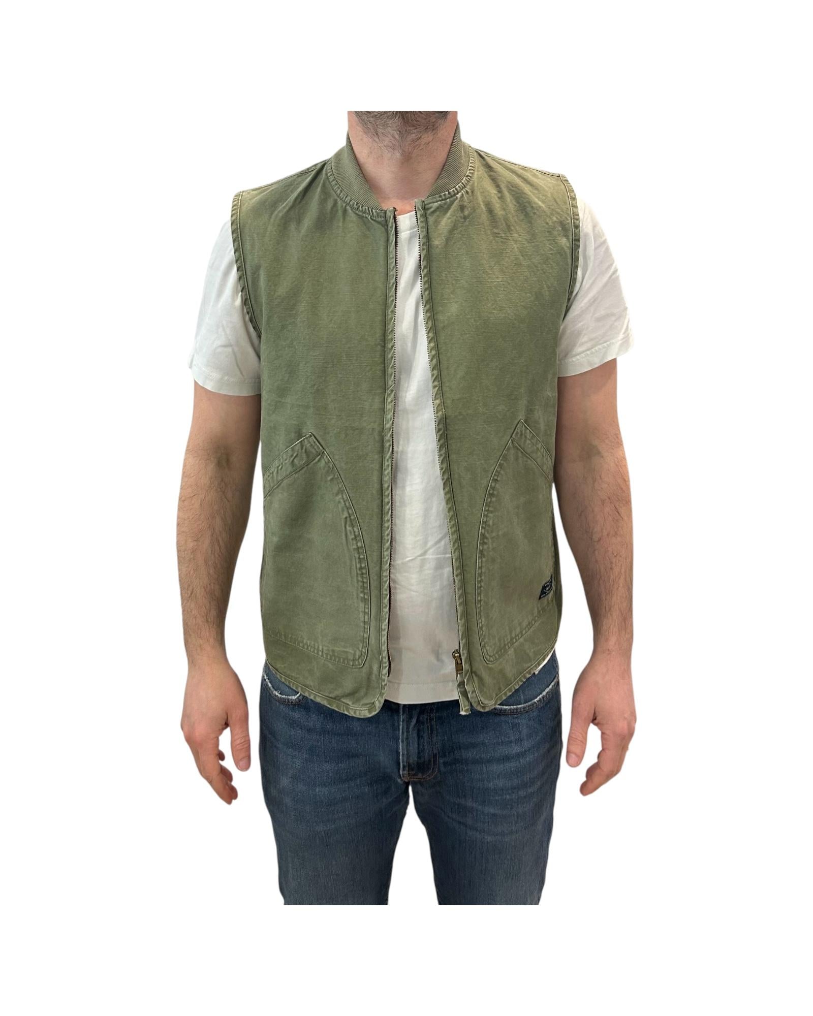 Gilet in cotone Wash military green TERRY SLBC03 IMPURE