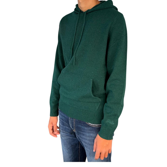 Maglione con cappuccio in lambswool British Green MAH0002 00026I MC2 SAINT BARTH 