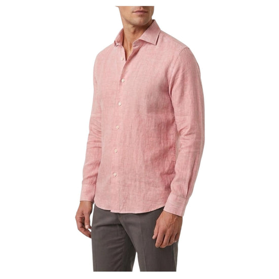 Camicia Uomo in lino Rosa B4718 2 BASTONCINO 