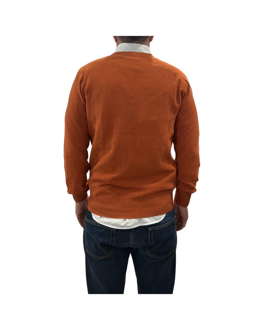 Maglia in cotone a nido d'ape Mattone GIROCOLLO NIDO DAPE MATTONE RE.VI.VAL 