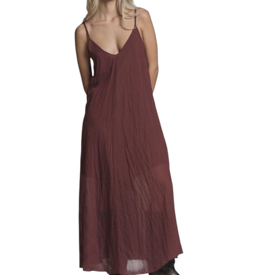 Vestito lungo in misto lyocell Wine ALBA WOV118 IMPURE 