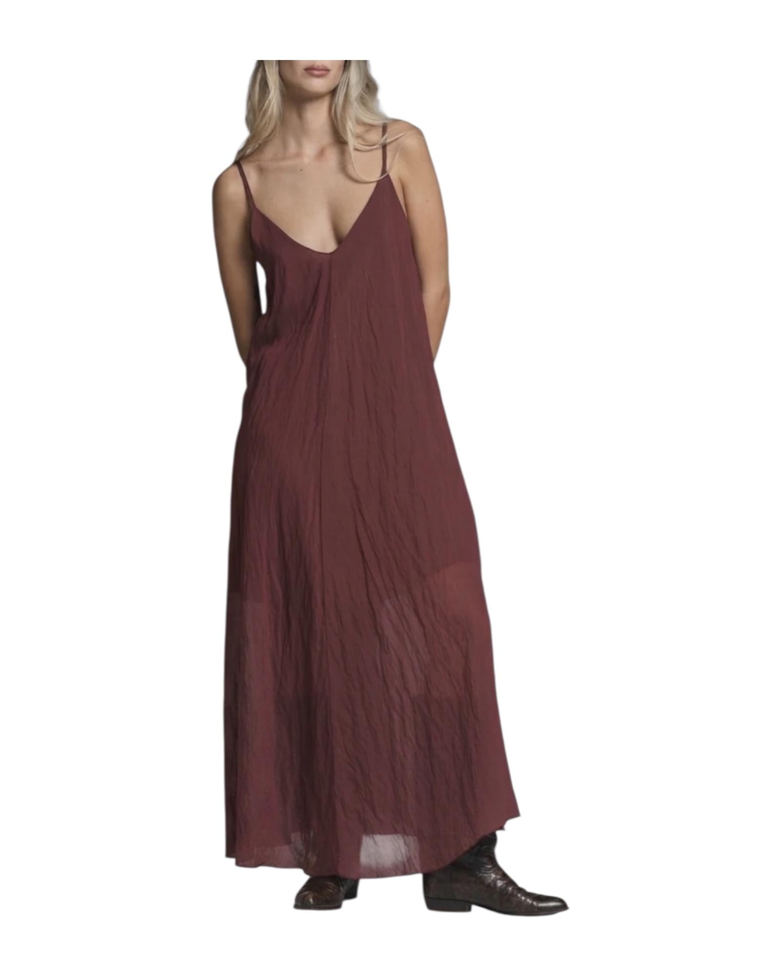 Vestito lungo in misto lyocell Wine ALBA WOV118 IMPURE 
