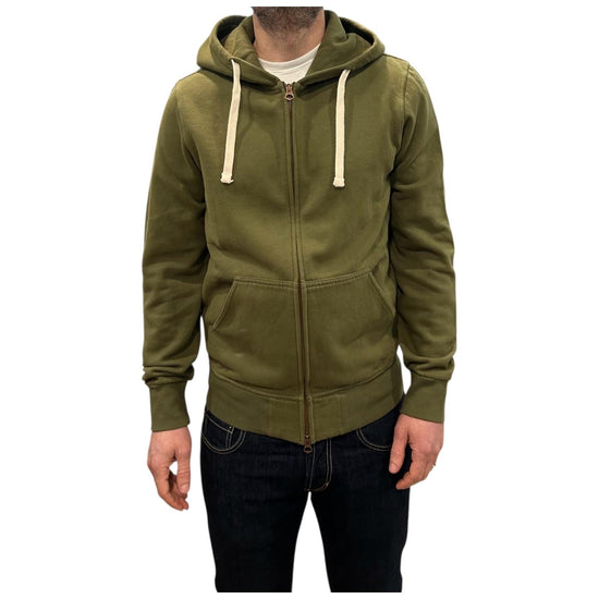 Felpa full zip Verde militare W4004 MILITARY GREEN BL'KER 