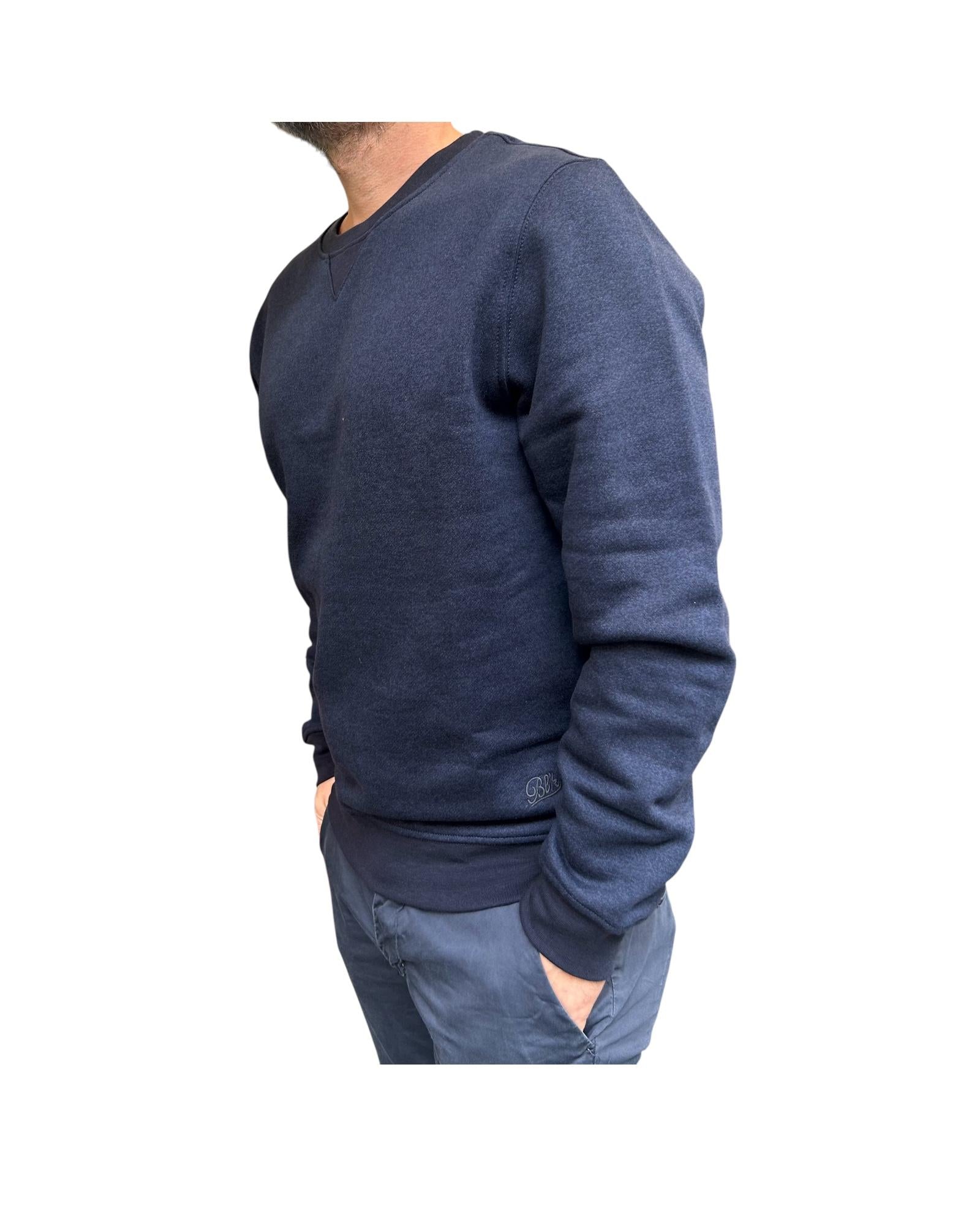 Felpa uomo girocollo Navy W4008 NAVY BL'KER 