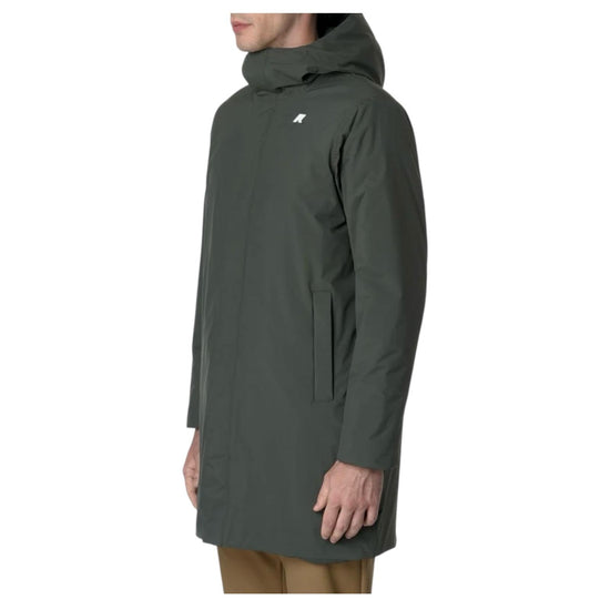 Giacca lunga da uomo Green Blackish K31356W WMR K-way 