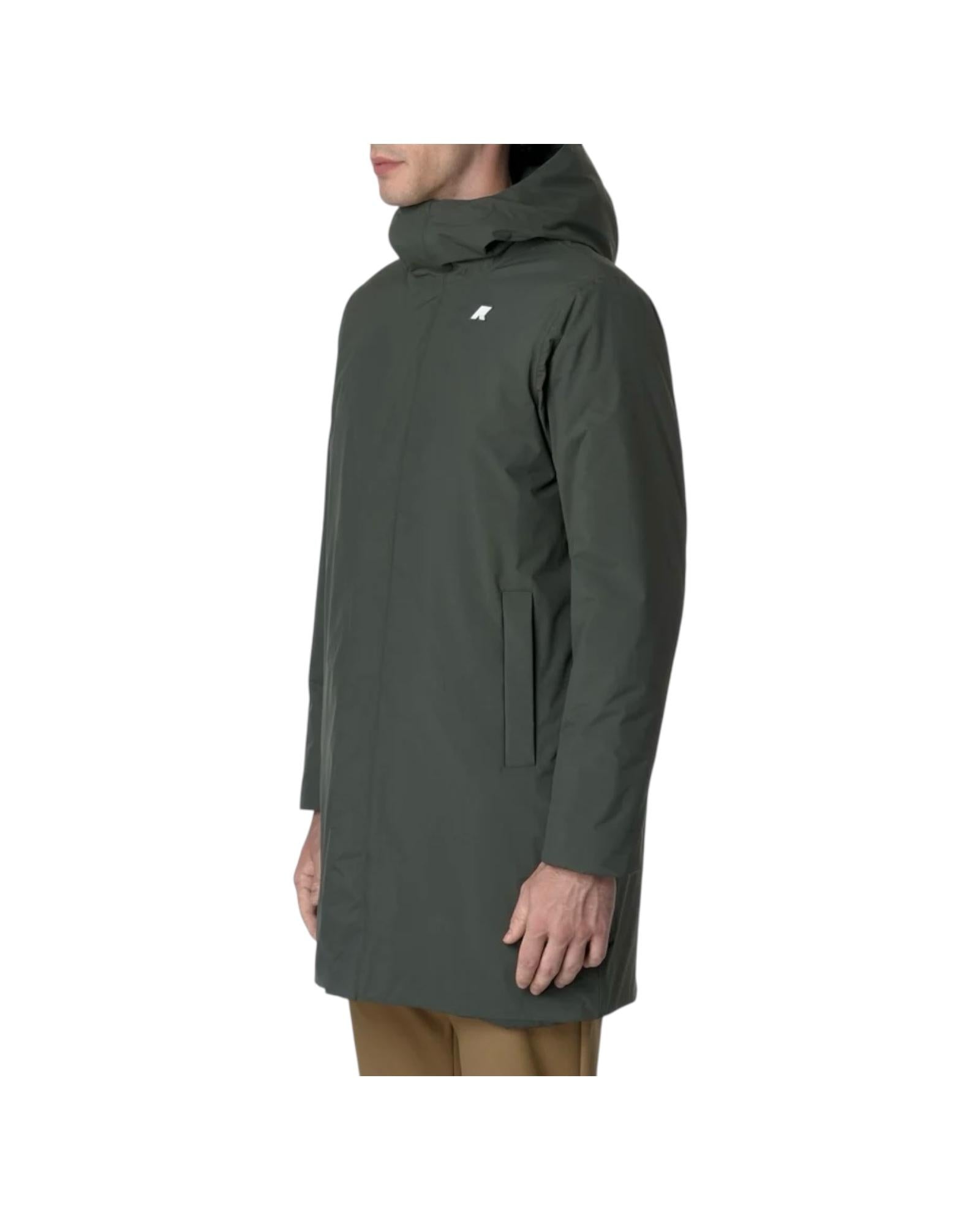 Giacca lunga da uomo Green Blackish K31356W WMR K-way 