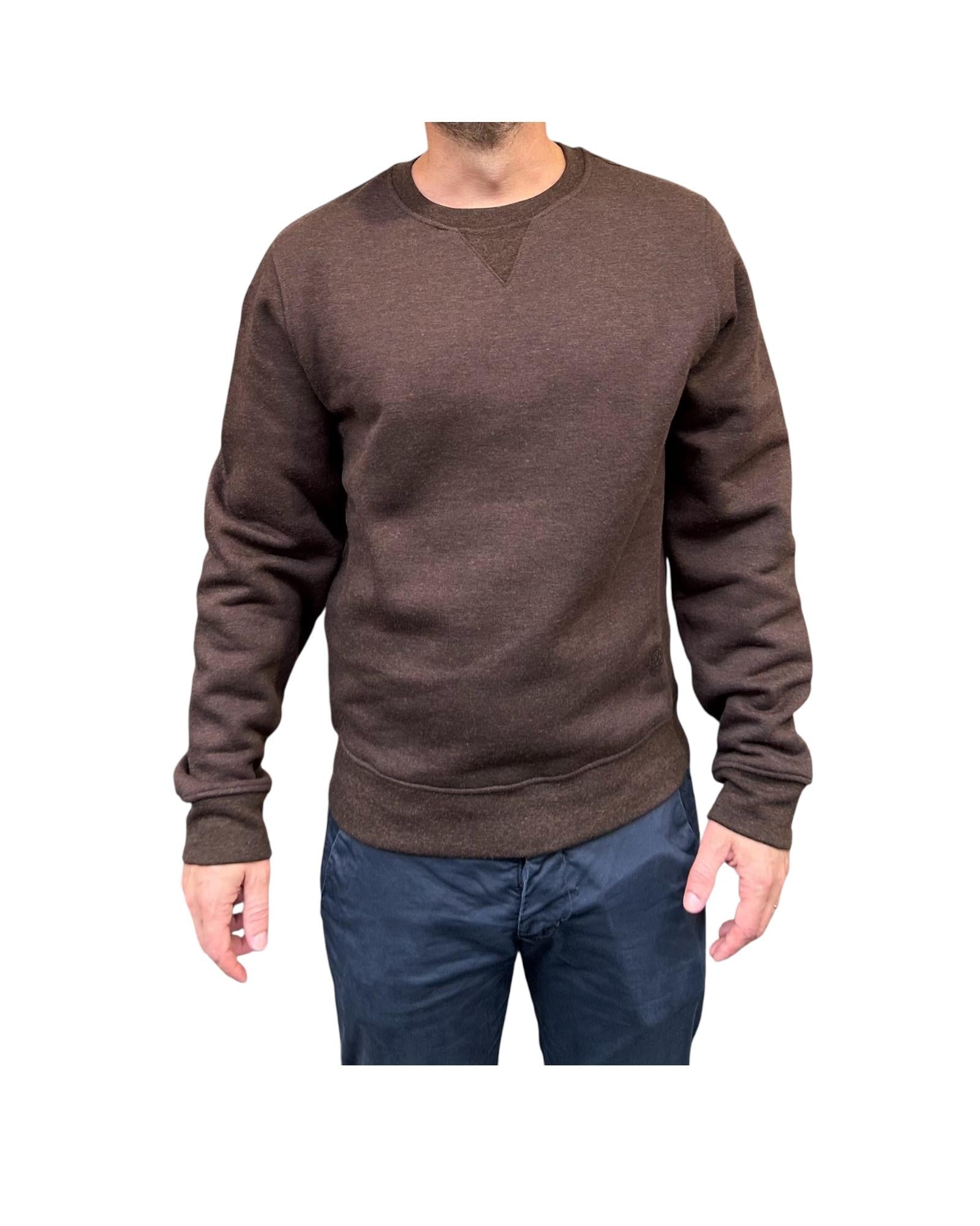 Felpa uomo girocollo Brown W4008 BROWN BL'KER 