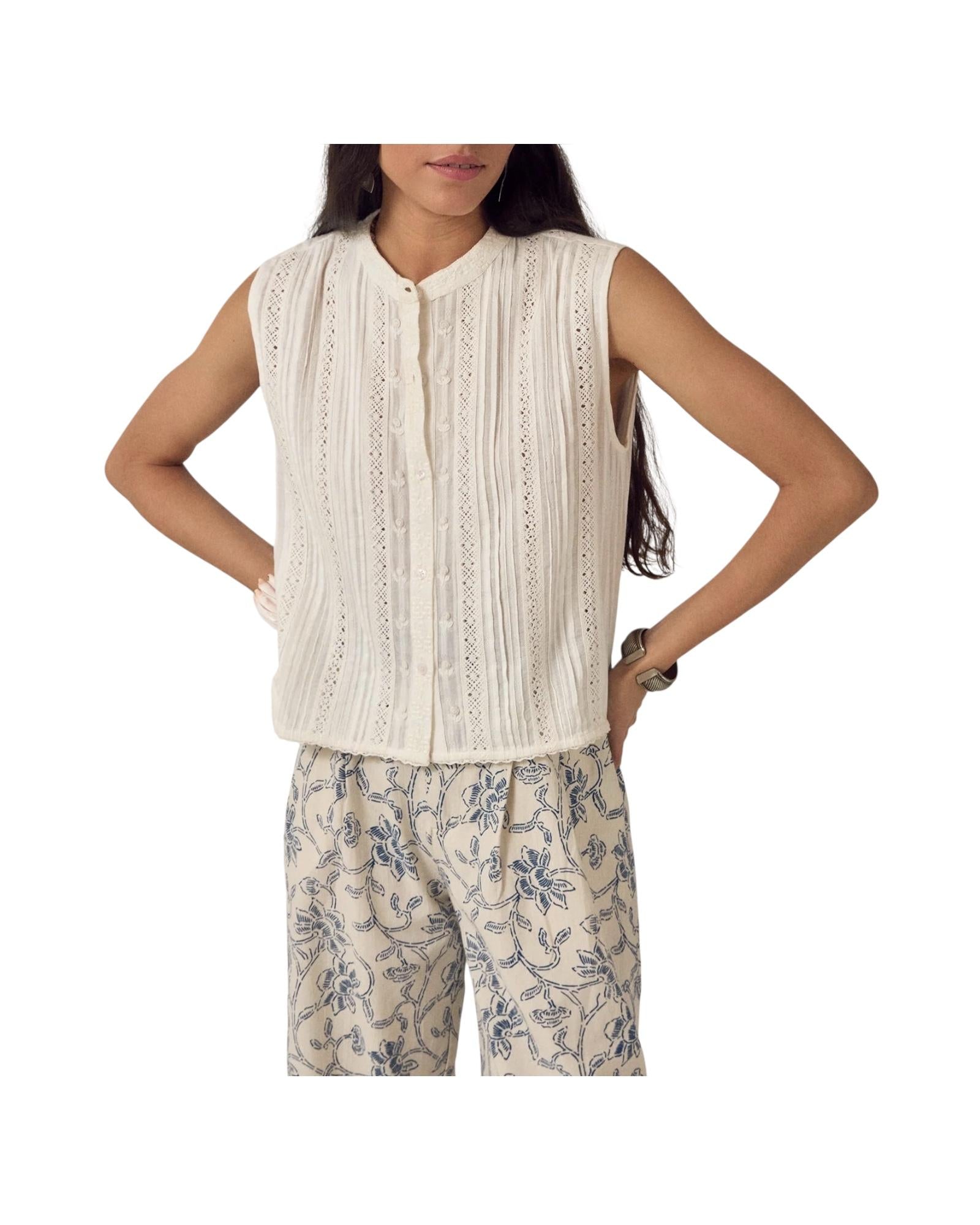Top Oriane in cotone ORIANE BLANC MAISON HOTEL 