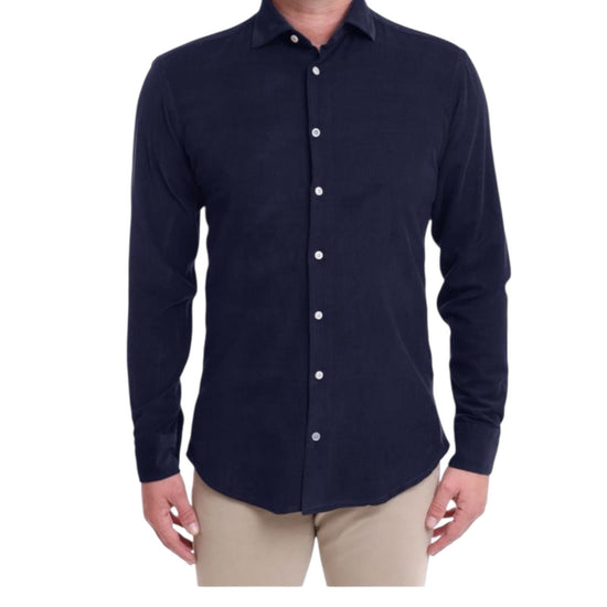 Camicia uomo velluto mille righe Blu B1683 9 BASTONCINO 