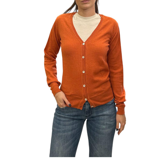 Cardigan in lana merino con scollo a V Arancio CARDIGAN V ARANCIO AlEXANDRE STONE 