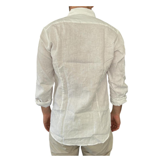 Camicia uomo in lino White CAMICIA LINO TINTA UNITA WHITE RE.VI.VAL 