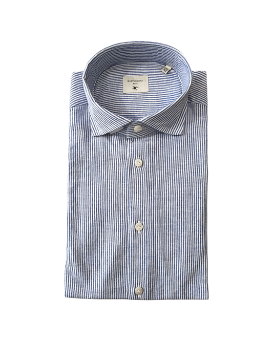 Camicia Simo Slim Lines Uomo Bianco Blu B1118 2 BASTONCINO 