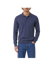 Polo manica lunga Blu denim