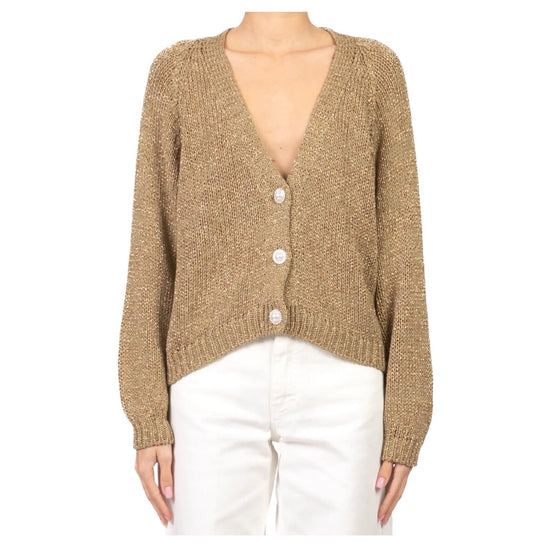 Cardigan con bottone gioiello Kaki JIT Q008 283 HAVEONE 