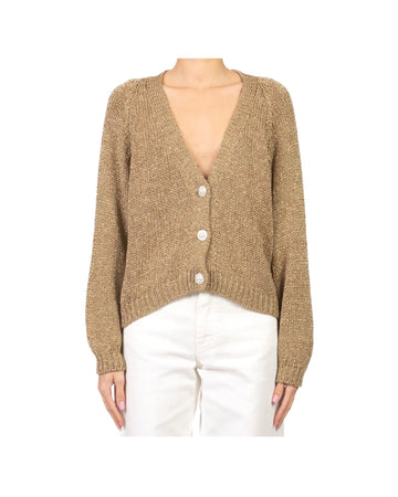 Cardigan con bottone gioiello Kaki JIT Q008 283 HAVEONE 