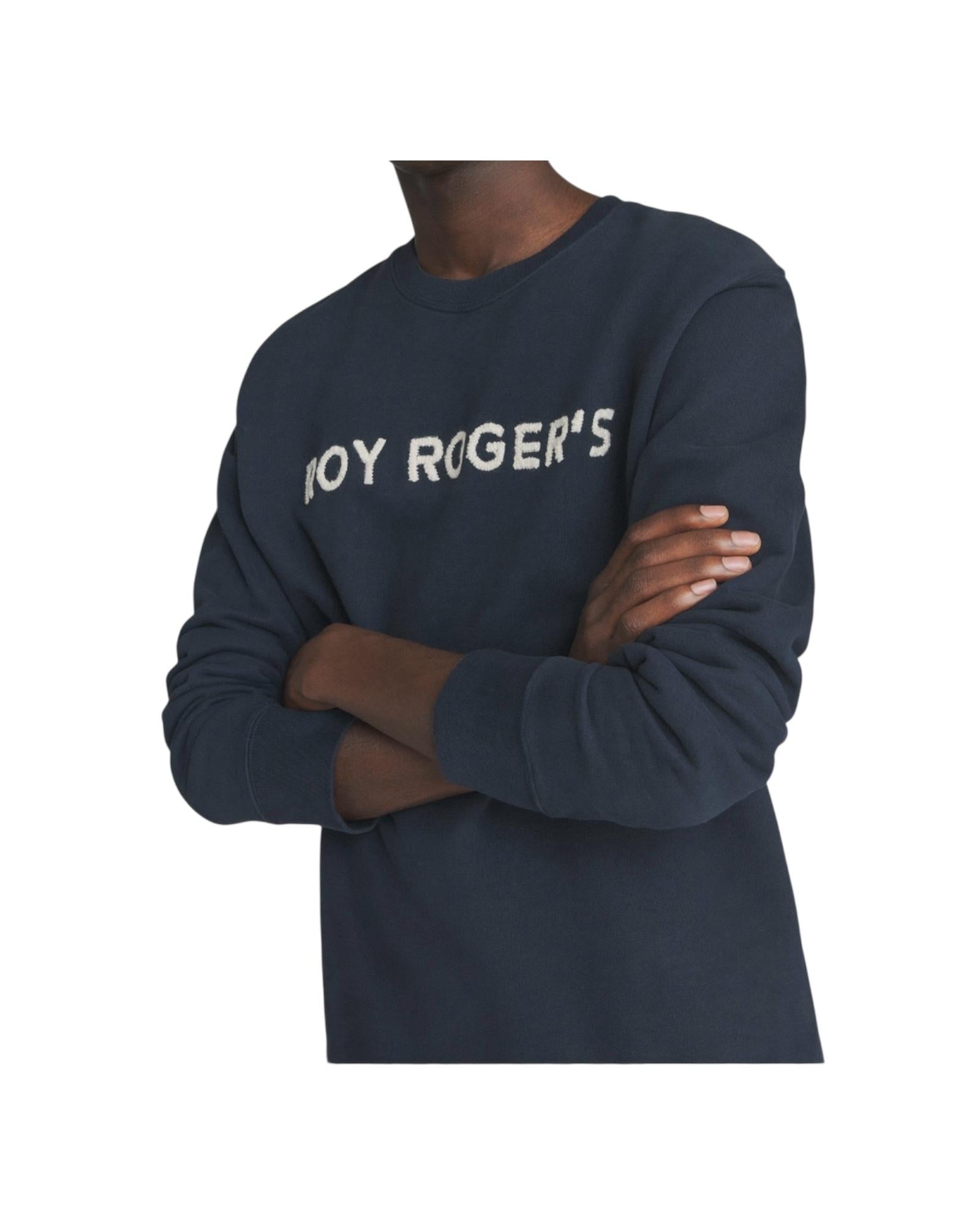 Felpa girocollo con logo ricamato Blue RRU90005CN66XXXX C00048 ROY ROGER'S 