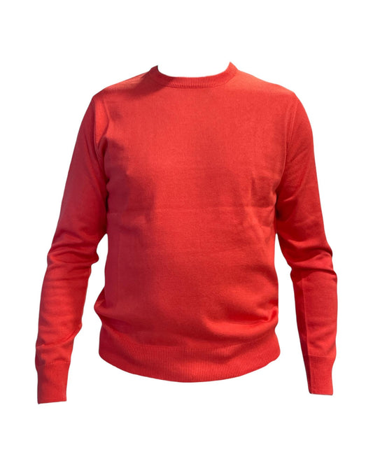 Maglia girocollo tinta unita corallo 00122510M 702 MONTECHIARO 